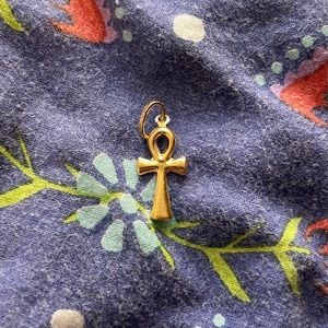 Small Gold Ankh Charm, Gold Vermeil